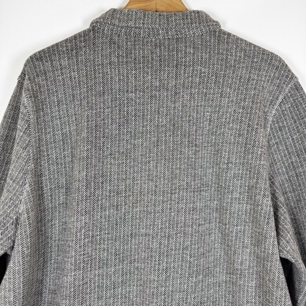 Soft Surroundings Shacket Womens Large Gray Herringbone Button Front‎ Jacket Top - Picture 5 of 13